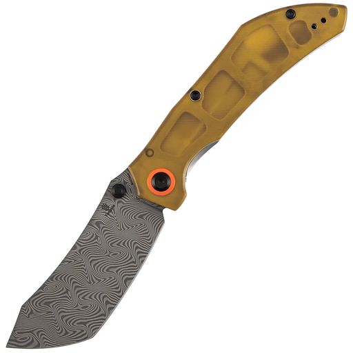 [COUTOU2] Couteau Coupant Tenable knives Tipper Amber PEI Water Ripple Damascus